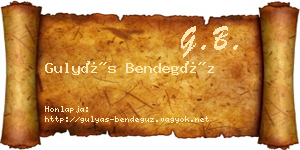 Gulyás Bendegúz névjegykártya